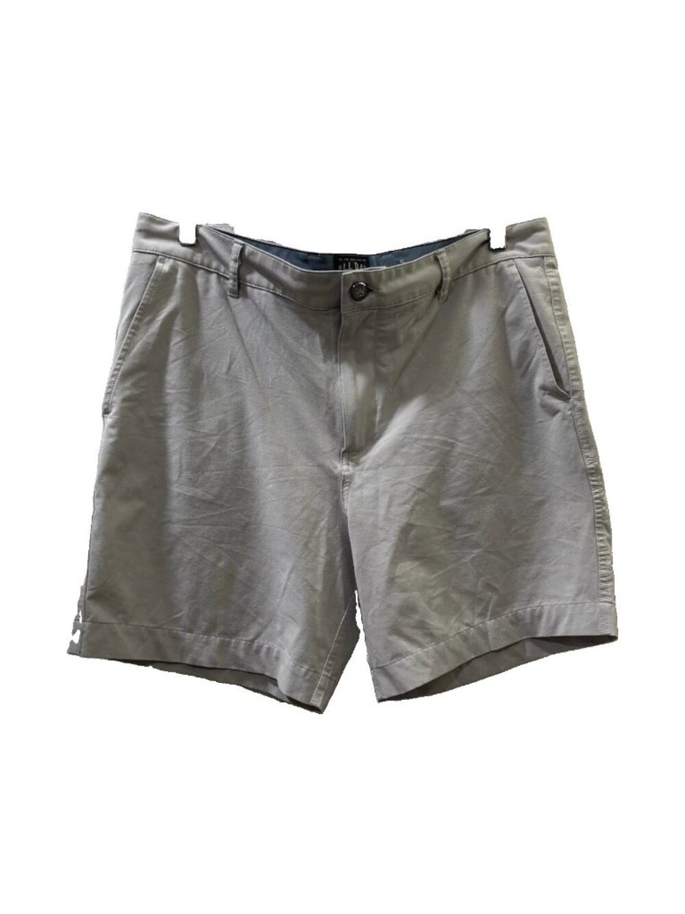 Faherty All Day Shorts Gray Chino  Men 35 waist  Zip Drawstring Pockets 7"